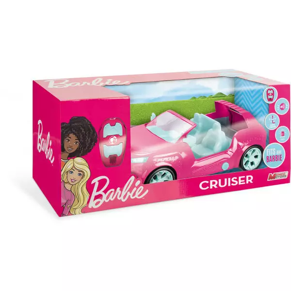 Mondo Motors: Barbie Cruiser RC - mașinuță cu sunet și lumină controlată de la distanță, 45 cm