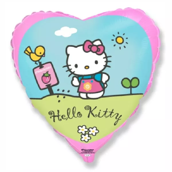 Hello Kitty: Szív alakú fólia lufi - 46 cm