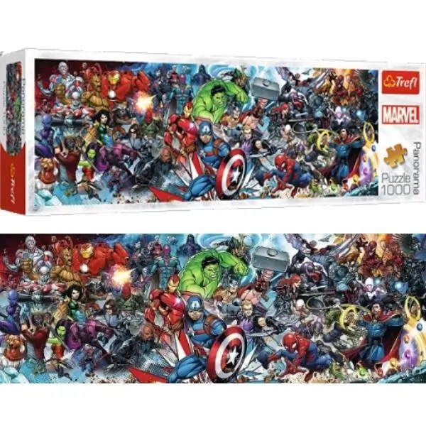 Trefl: Csatlakozás a Marvel Univerzumhoz - 1000 darabos panoráma puzzle