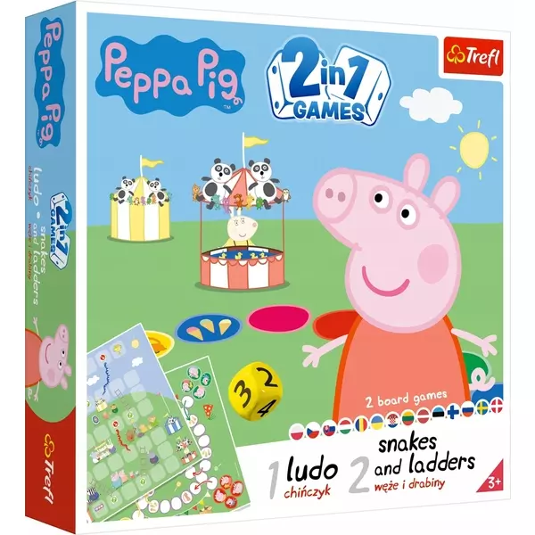 Trefl: Peppa Pig - joc de societate 2-în-1 cu instrucțiuni în lb. maghiară