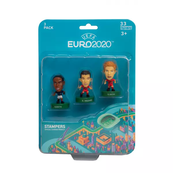 EURO 2020: fotbaliști celebri - pachet de 3 ștampile surpriză