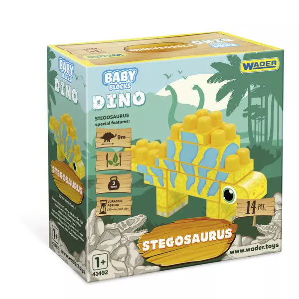 Wader: Baby Blocks Dino cuburi de construcții - Stegosaurus