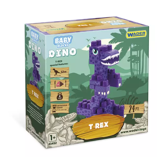 Wader: Baby Blocks Dino cuburi de construcții - T-Rex