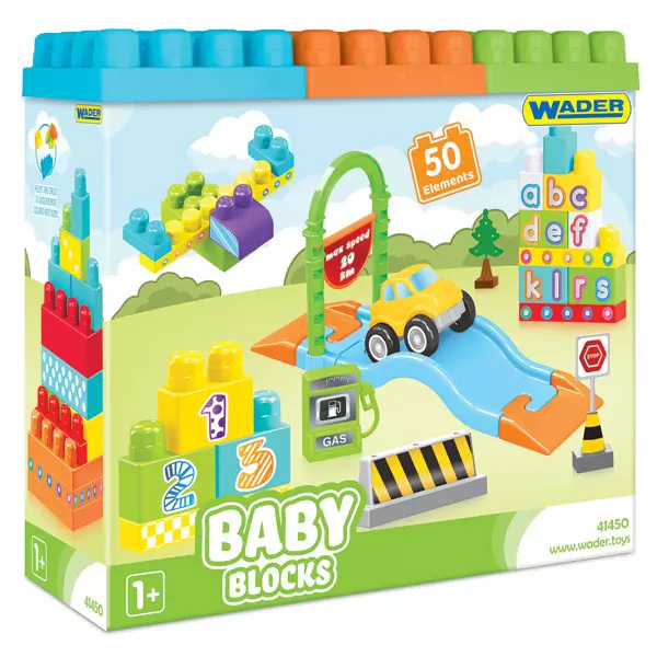 Wader: Cuburi de construcție pentru bebeluși - 50 buc.