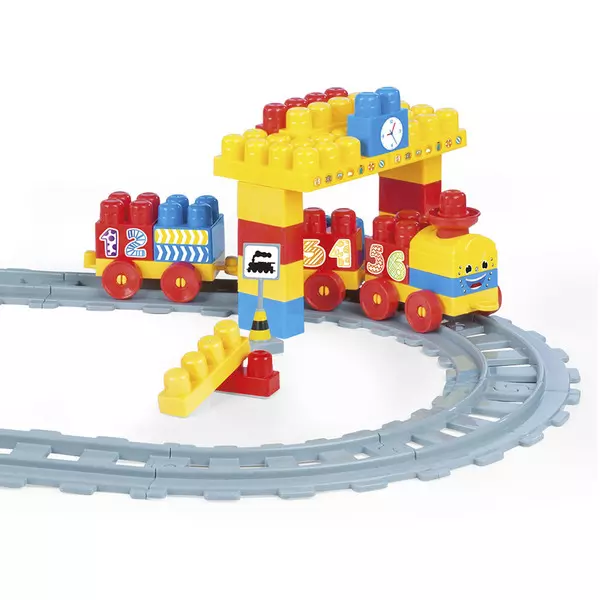 Wader: Cale ferată și blocuri de construcții pentru bebeluși - 2,24 m, 58 buc.