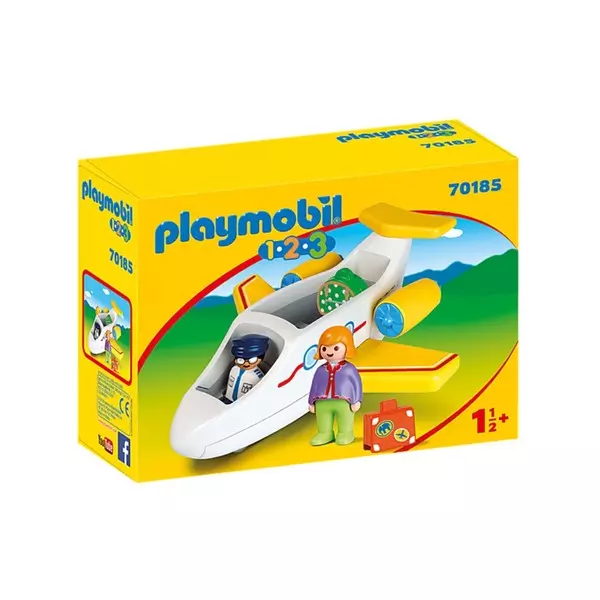 Playmobil 1.2.3.: Avion cu pasager - 70185