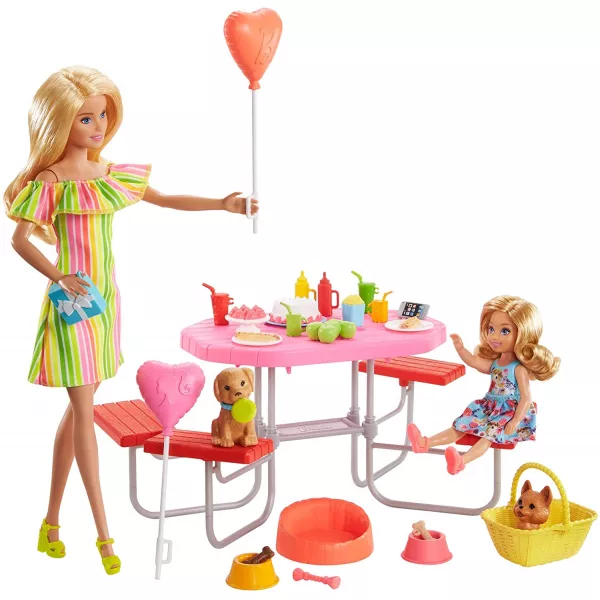 Barbie: Set de joacă Barbie și Chelsea la picnic