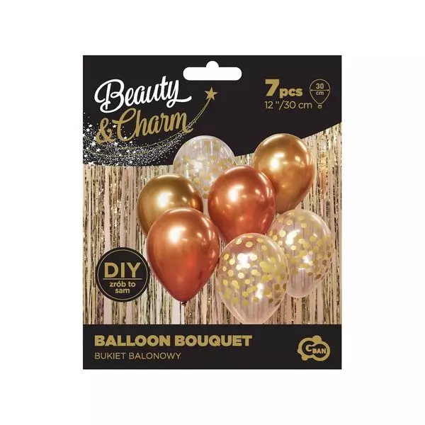 Beauty and Charm Set de 7 baloane - auriu-cupru