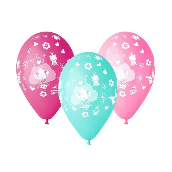 Set de 5 baloane cu model prințesă