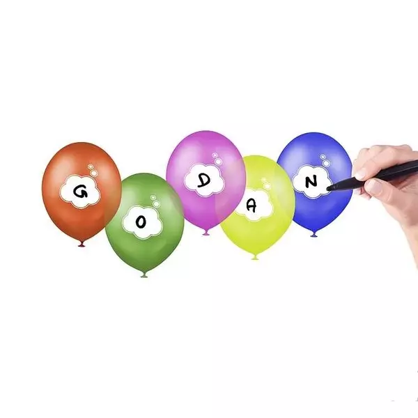 Set de 5 baloane colorate pe care se poate scrie