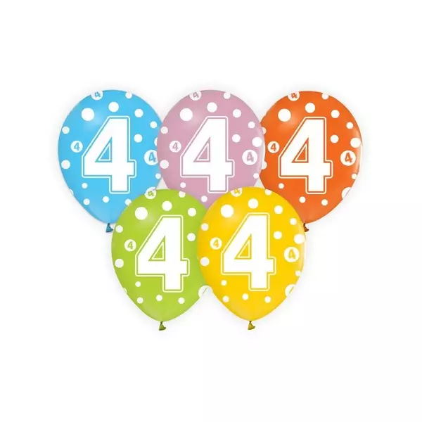 Set de 5 baloane colorate cu buline și cifră - 4