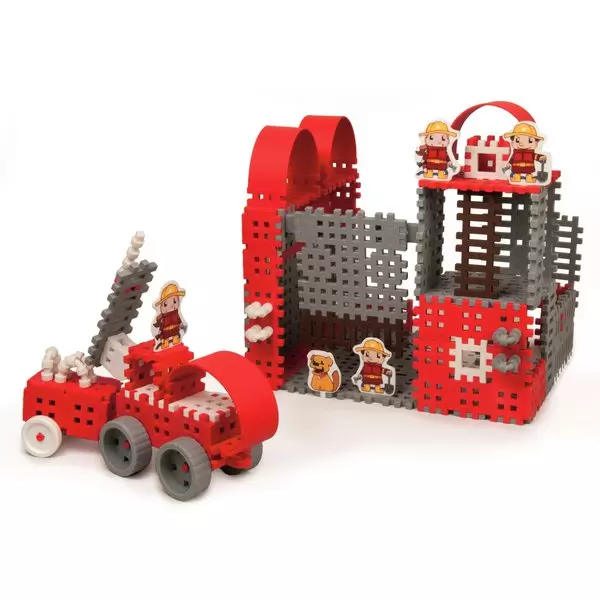 Vafe mici - jucărie de construcție din plastic, departamentul mare de pompieri