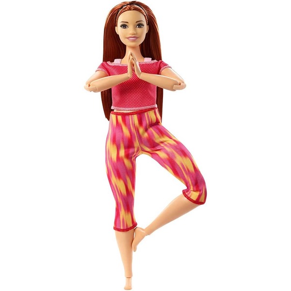 Barbie Made To Move: Păpușă Barbie flexibilă cu roșcat - yoga - Tulli.ro
