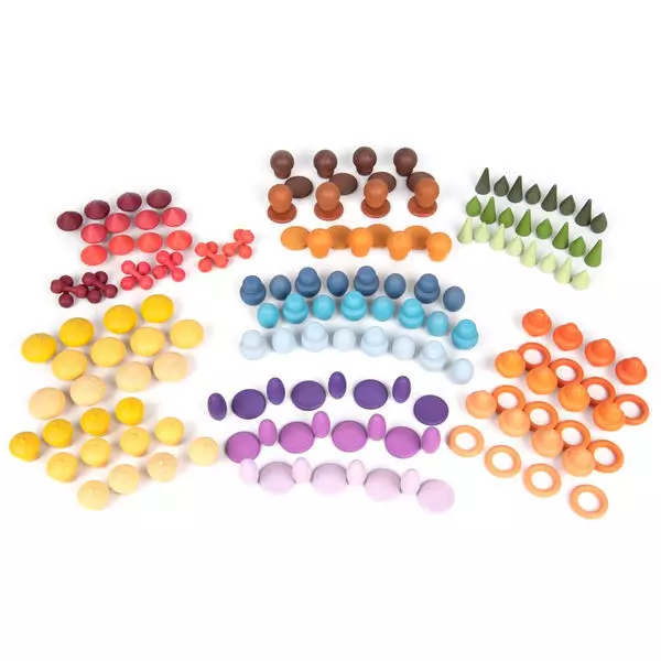 TickiT: Set starter de comori colorate din lemn - 168 de bucăți