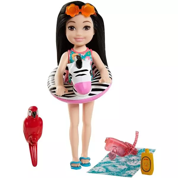 Barbie: Az elveszett szülinap - Chelsea fekete hajú baba
