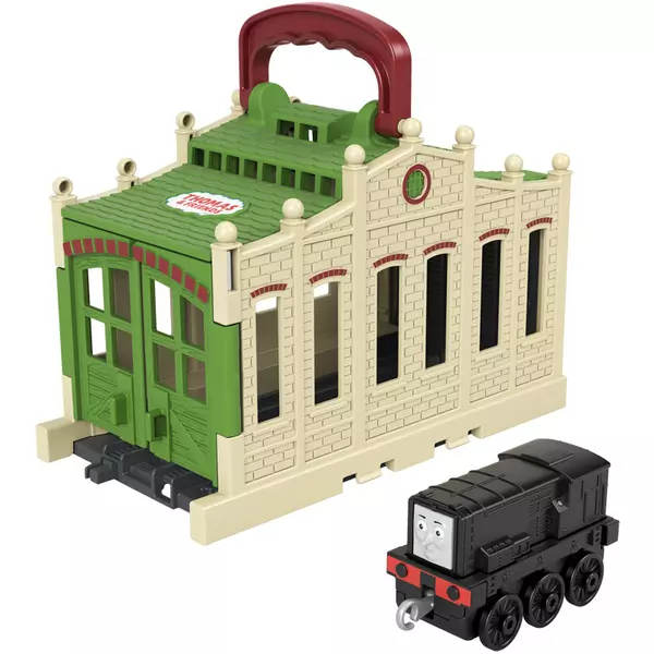 Locomotiva Thomas: Mini-set de joacă Connect and Go Diesel