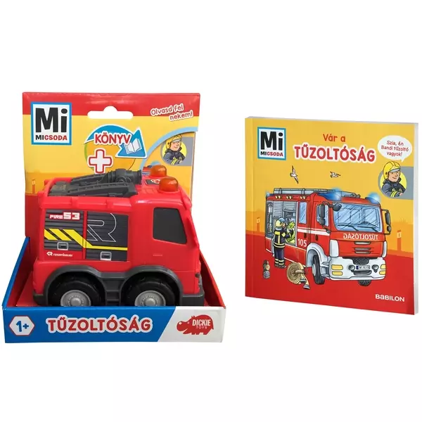 Ce, ce este: Mașina de pompieri - mașinuță și carte pentru copii în lb. maghiară