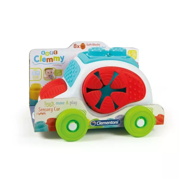 Clemmy Baby: Mașinuță senzorială cu cuburi moi