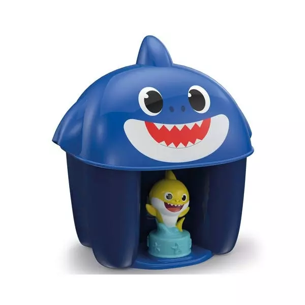Clemmy: Baby Shark cuburi de construcții și figurină în coș rechin - albastru