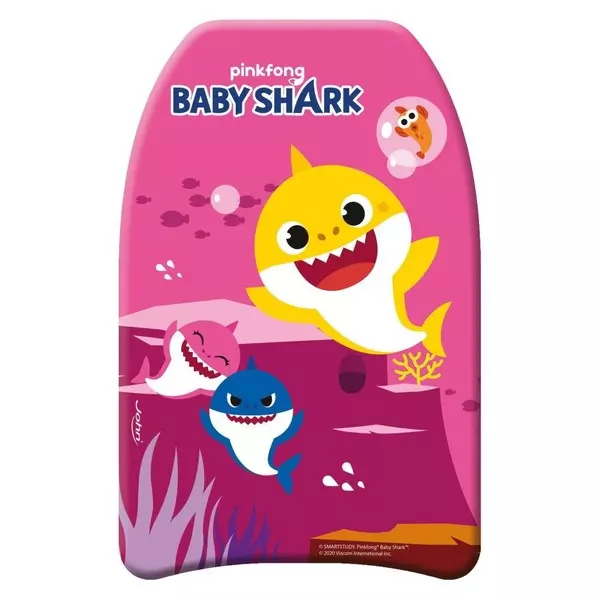 Baby Shark: Úszódeszka 42 x 32 x 3,5 cm - rózsaszín