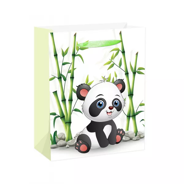 Panda bambuszok közt ajándéktasak - 26 x 32 cm
