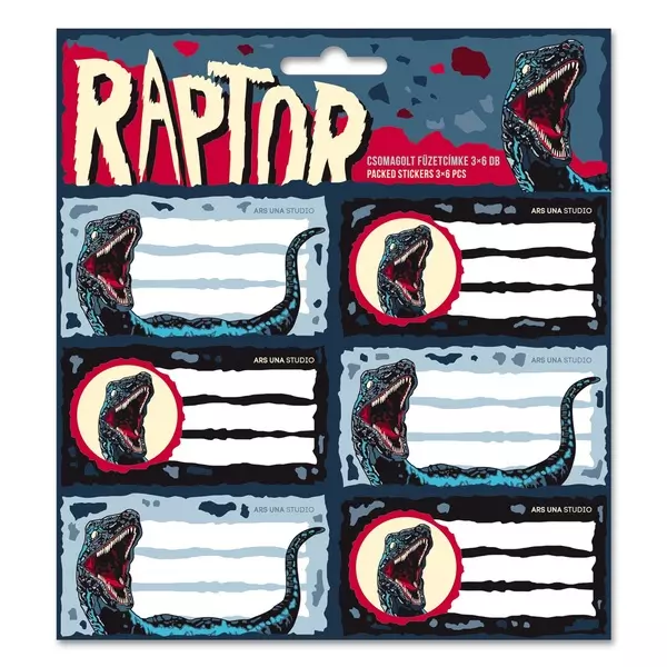Ars Una: Raptor - etichete caiete 18 buc.