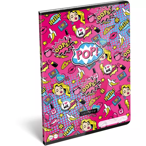 Lollipop POP: caiet cu pătrățele, capsat - A4