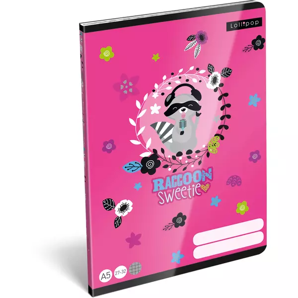 Lollipop: Raccoon Sweetie caiet cu pătrățele - A5