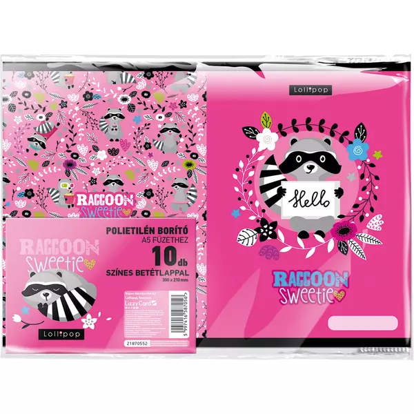 Lollipop: Raccoon Sweetie Set de 10 coperte pentru caiete - A5