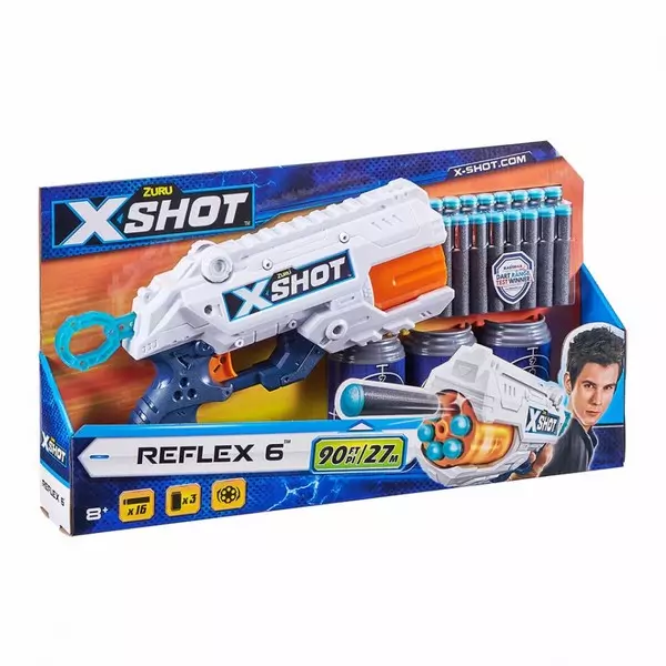 Xshot: Excel Reflex 6 armă de jucărie cu 16 proiectile de spumă