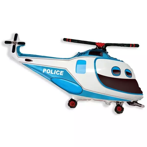 Rendőrségi helikopter fólia lufi, 61 cm