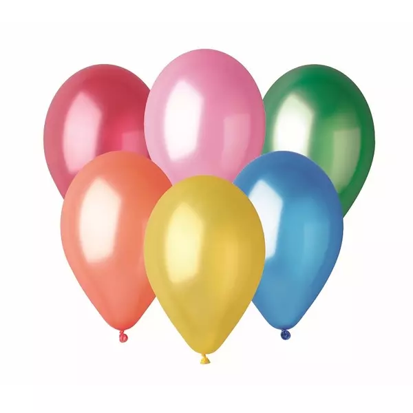 Juego de 10 globos de colores en tonos metálicos - 25 cm