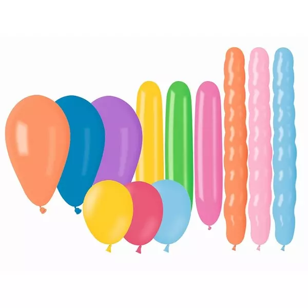 Set de 25 baloane colorate de diferite tipuri