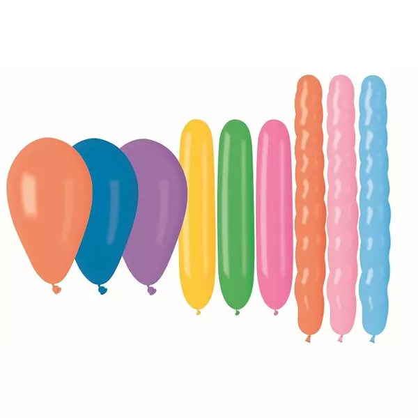 Set de 15 baloane colorate de diferite tipuri