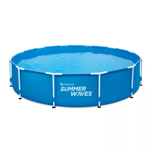 Summer Waves: Fémlábas medence papírszűrős vízforgatóval - 366 cm, kék