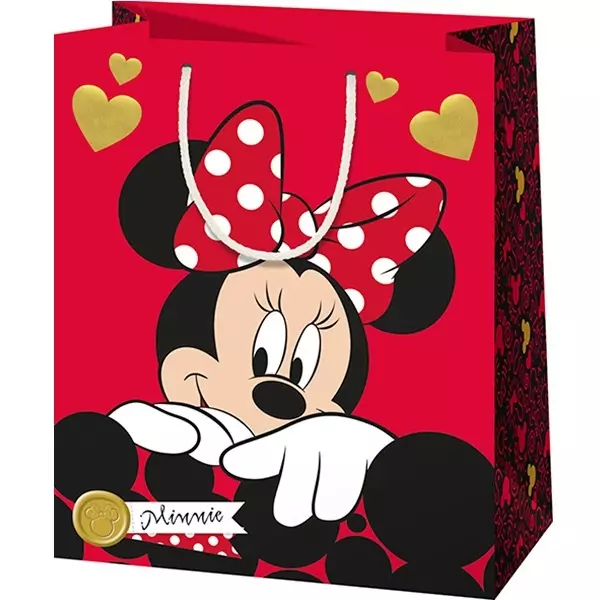 Minnie Mouse pungă cadou cu model Minnie - roșu, 11 x 6 x 14 cm