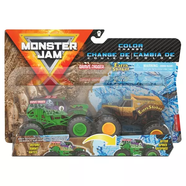 Monster Jam: Grave Digger és Earth Shaker színváltós kisautók