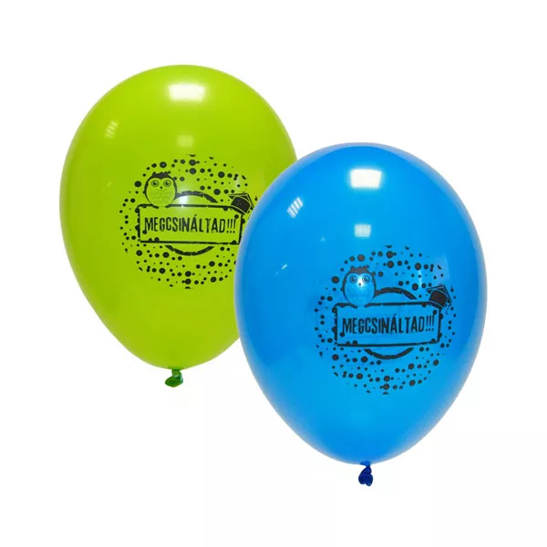 Set de 10 baloane cu inscripția Megcsináltad! - albastru și verde