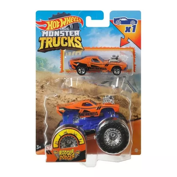 Hot Wheels Monster Trucks: Set de mașinuțe Rodger Dodger