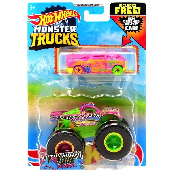Hot Wheels Monster Trucks: Set de mașinuțe Torque Terror