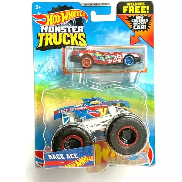 Hot Wheels Monster Trucks: HW Race Ace kisautó szett