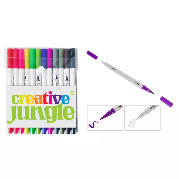 Creative Jungle: Set de markere cu două capete - 12 buc.