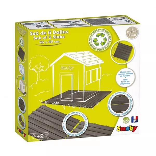 Smoby: Kerti házakhoz padlóelemkészlet 45 x 45 cm - 6 darabos