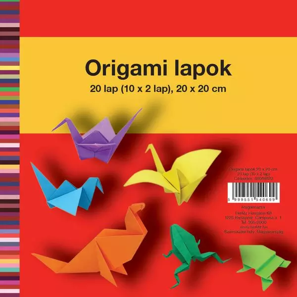 Herlitz: Hârtie Origami 20x20 cm, 20 coli