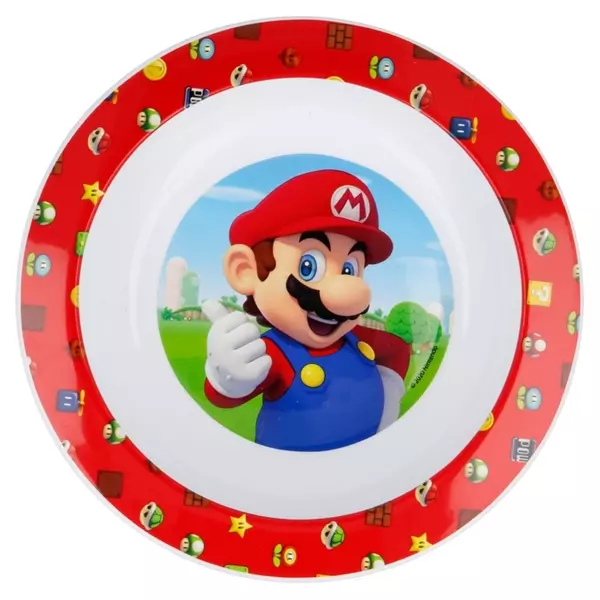 Super Mario: Farfurie adâncă din plastic, compatibil cu microunde