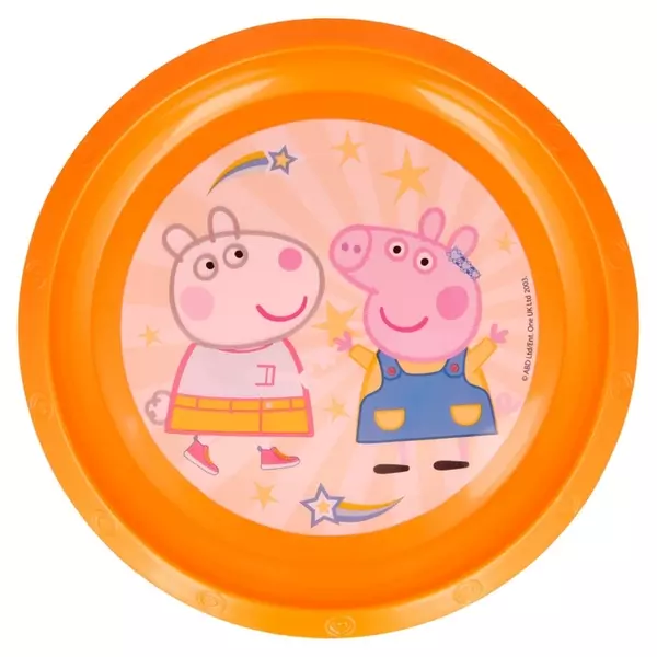 Peppa Pig: Farfurie plată din plastic, compatibil cu microunde