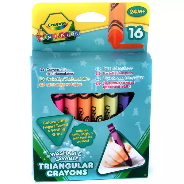 Crayola Mini Kids: Háromszög tömzsi viaszkréták - 16 db - CSOMAGOLÁSSÉRÜLT