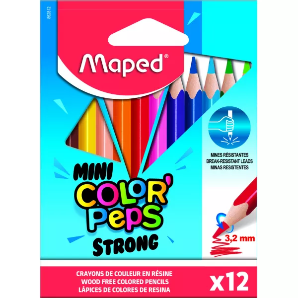 MAPED : assortiment de crayons de couleur triangulaires, petit, 12 pcs