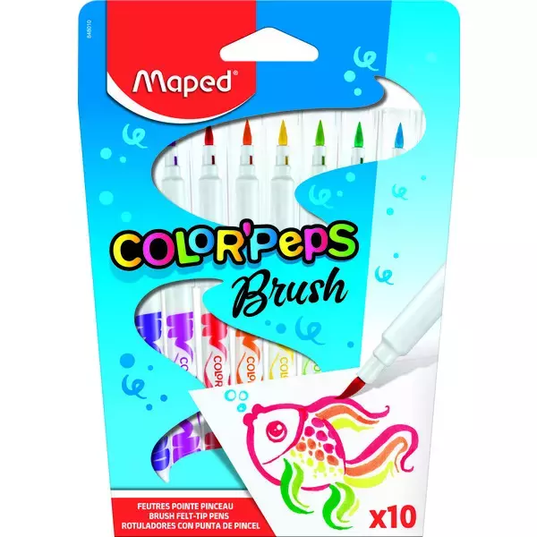 MAPED: Color Peps Brush kimosható ecsetvégű filctollkészlet - 10 db