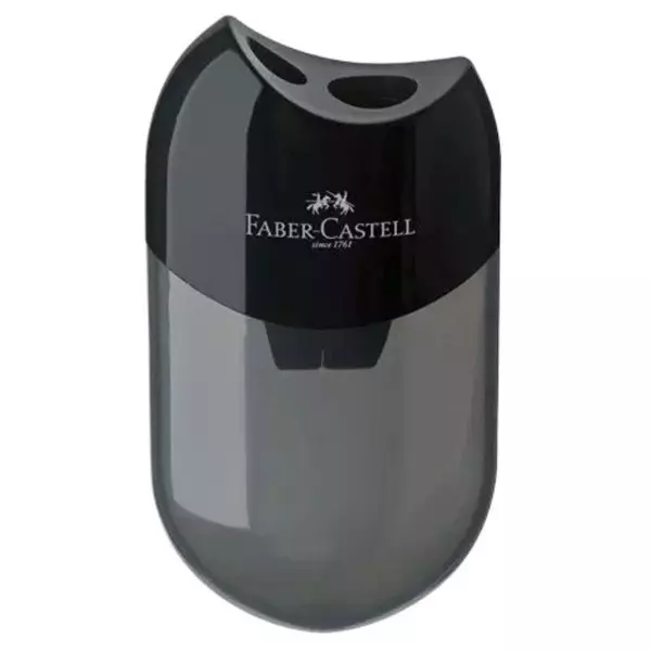 Faber-Castell: kétlyukú tartályos műanyag hegyező - fekete